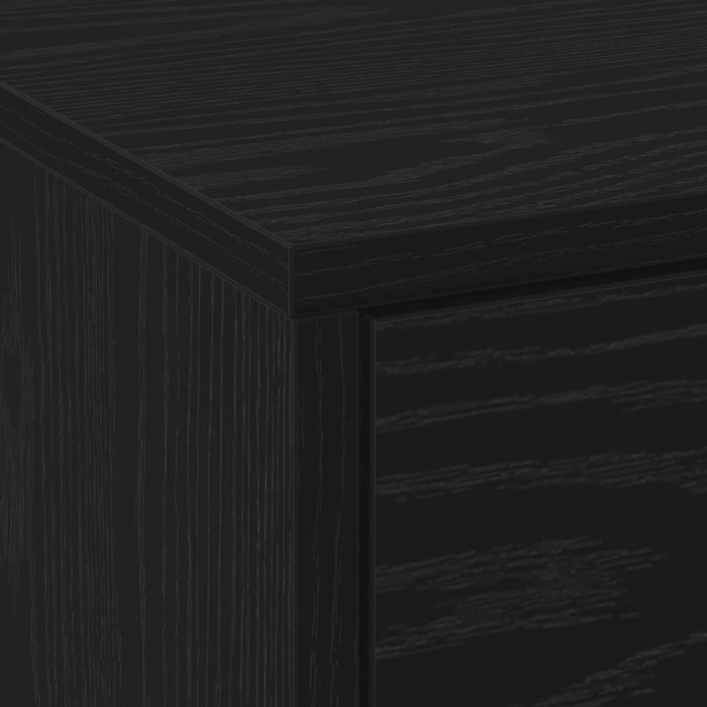 TV Cabinet with LED Black Oak 140 x 34 x 40 cm Engineered Wood