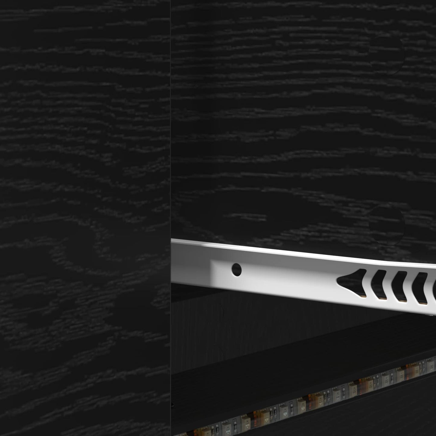 TV Cabinet with LED Black Oak 140 x 34 x 40 cm Engineered Wood