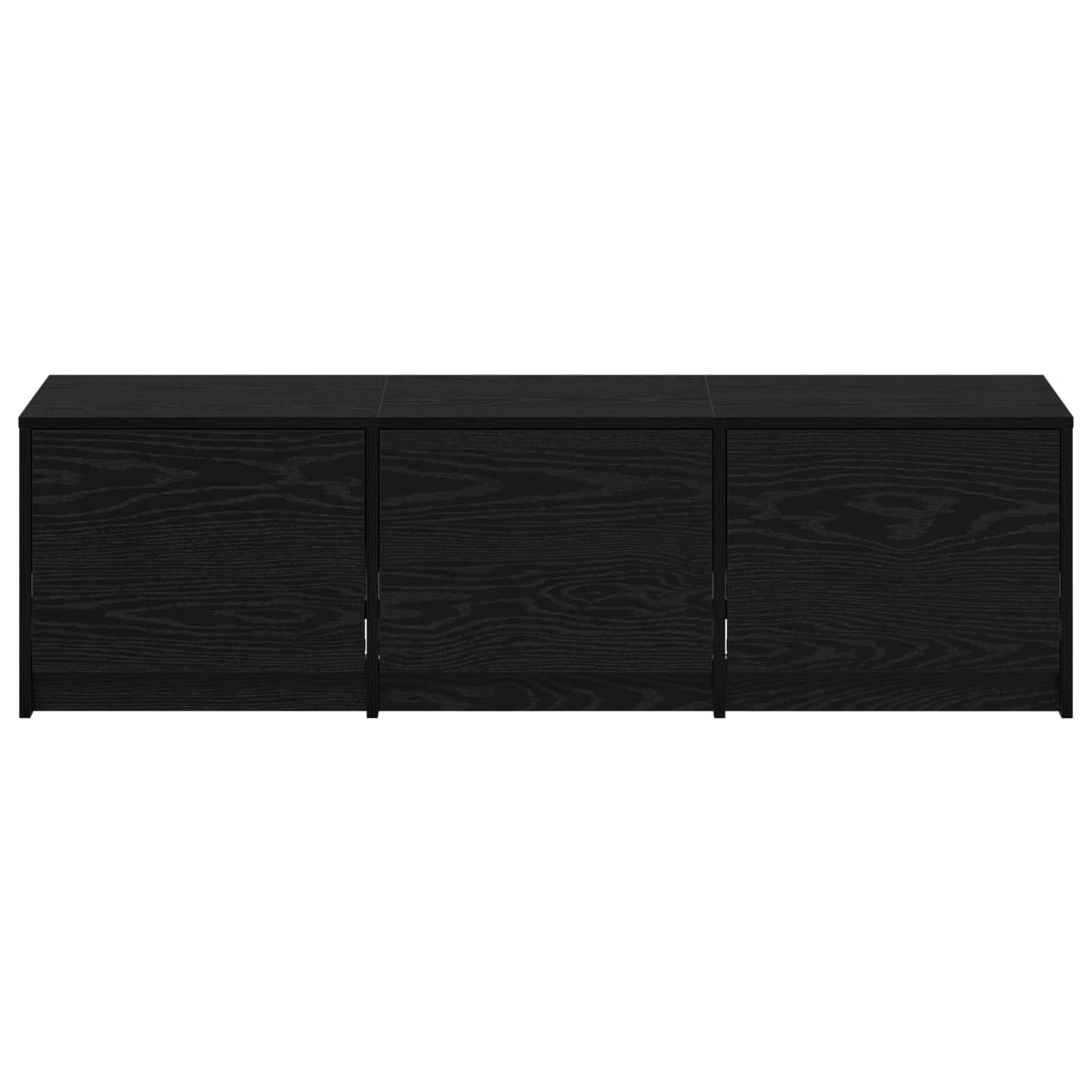 TV Cabinet with LED Black Oak 140 x 34 x 40 cm Engineered Wood