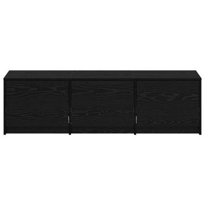 TV Cabinet with LED Black Oak 140 x 34 x 40 cm Engineered Wood