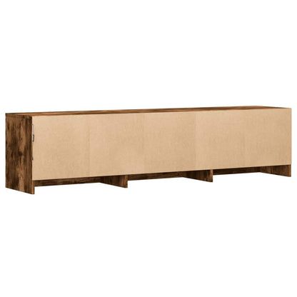 TV Cabinet with LED Smoked Oak 165 x 34 x 40 cm Engineered Wood