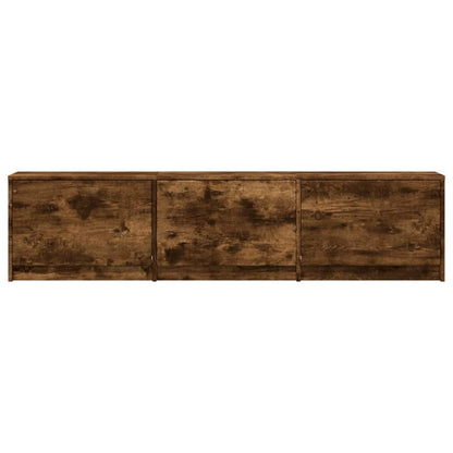 TV Cabinet with LED Smoked Oak 165 x 34 x 40 cm Engineered Wood