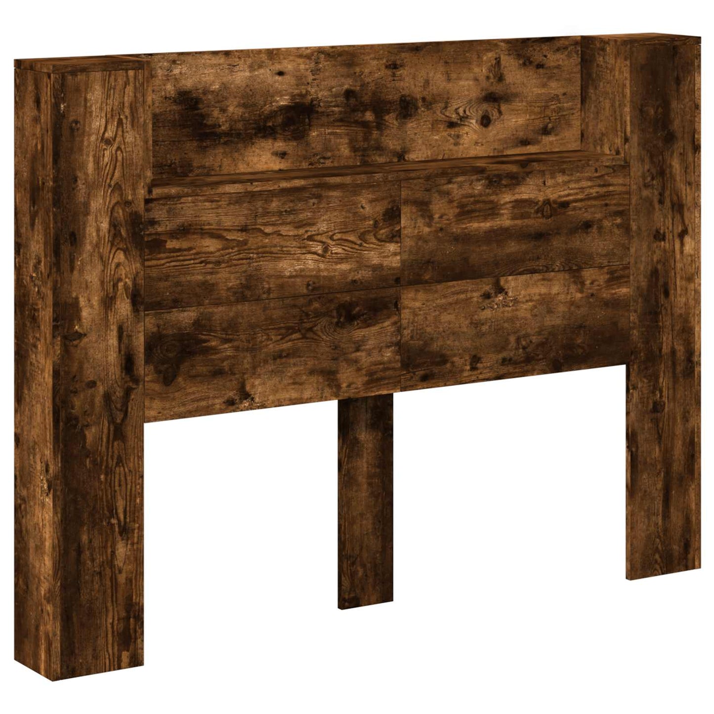 Headboard Cabinet with LED Smoked Oak 140 x 16.5 x 103.5 cm