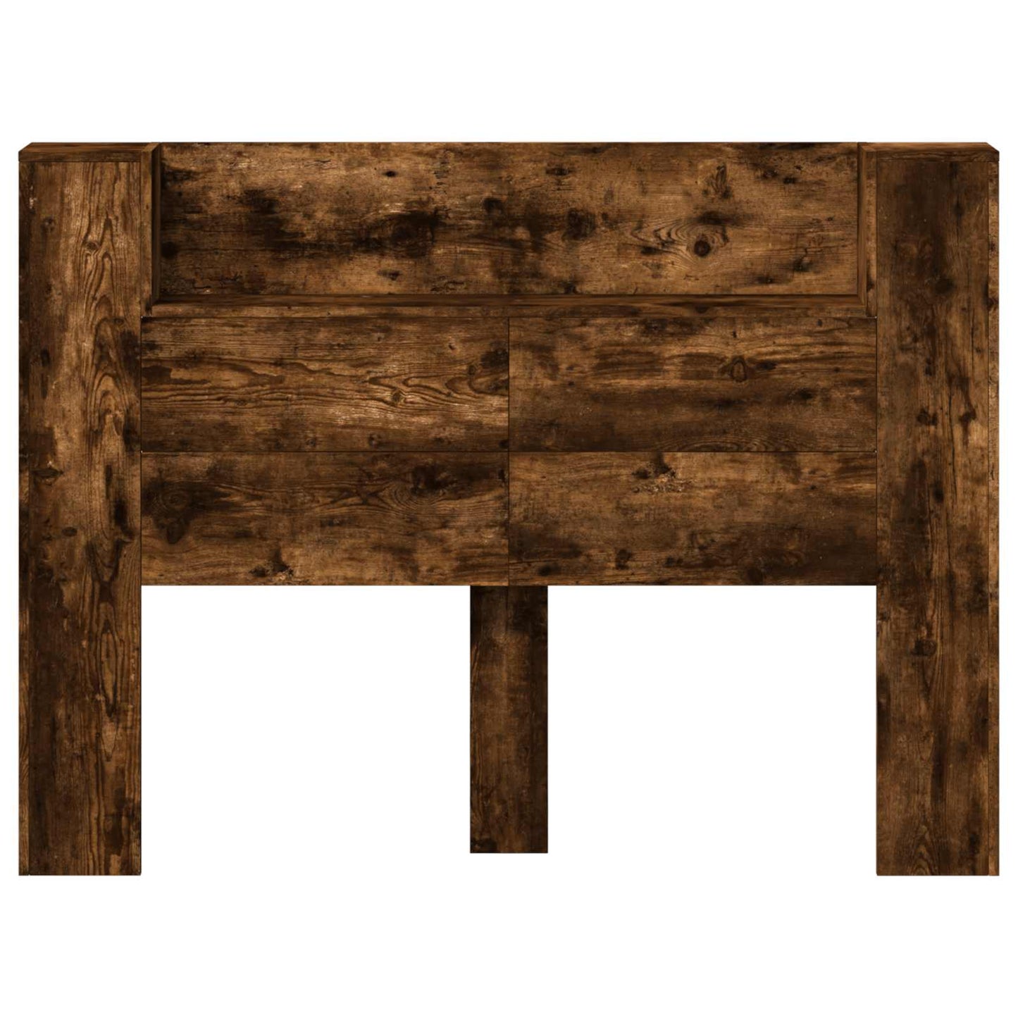 Headboard Cabinet with LED Smoked Oak 140 x 16.5 x 103.5 cm