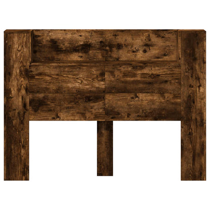 Headboard Cabinet with LED Smoked Oak 140 x 16.5 x 103.5 cm