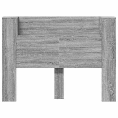 Headboard Cabinet with LED Grey Sonoma 140 x 16.5 x 103.5 cm
