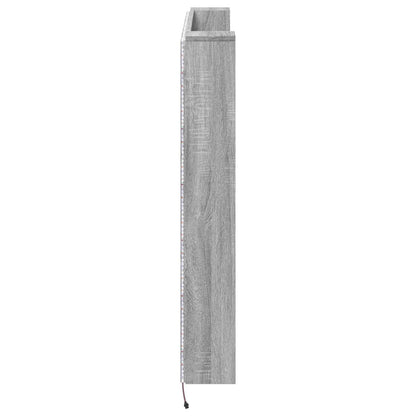 Headboard Cabinet with LED Grey Sonoma 140 x 16.5 x 103.5 cm