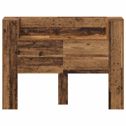 Headboard Cabinet with LED Old Wood 140 x 16.5 x 103.5 cm