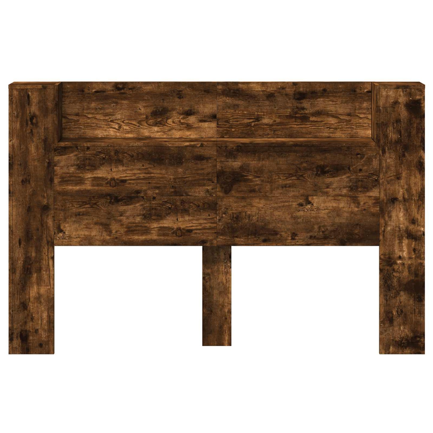 Headboard Cabinet with LED Smoked Oak 160 x 16.5 x 103.5 cm
