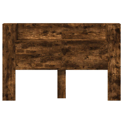 Headboard Cabinet with LED Smoked Oak 160 x 16.5 x 103.5 cm