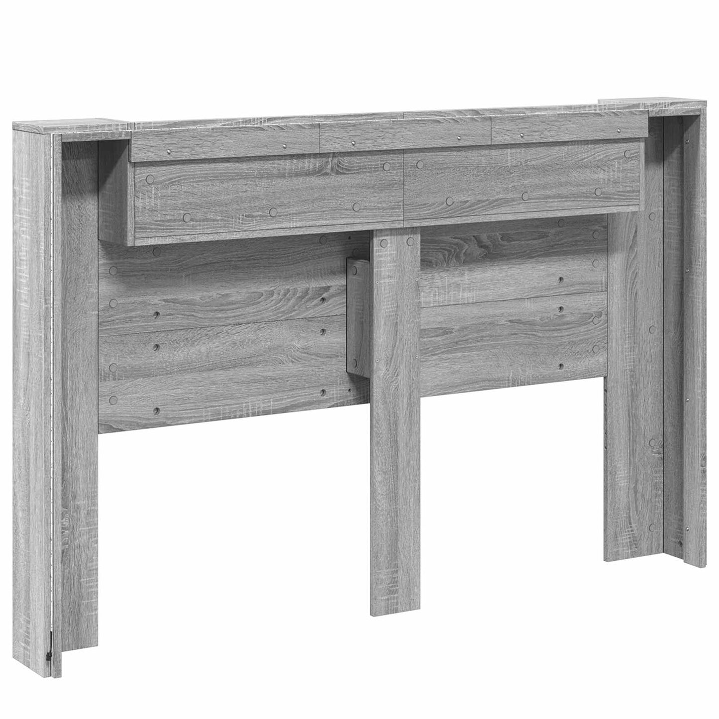Headboard Cabinet with LED Grey Sonoma 160 x 16.5 x 103.5 cm