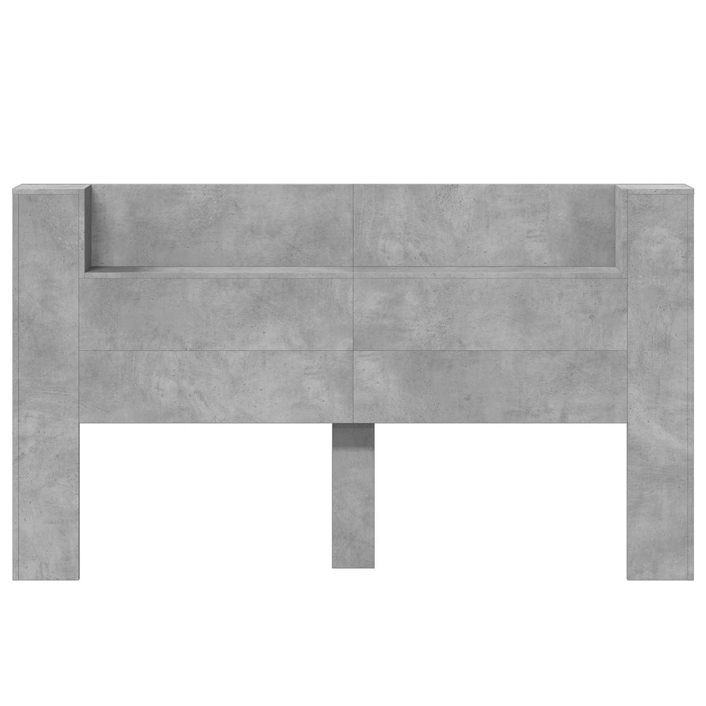Headboard Cabinet with LED Concrete 180 x 16.5 x 103.5 cm