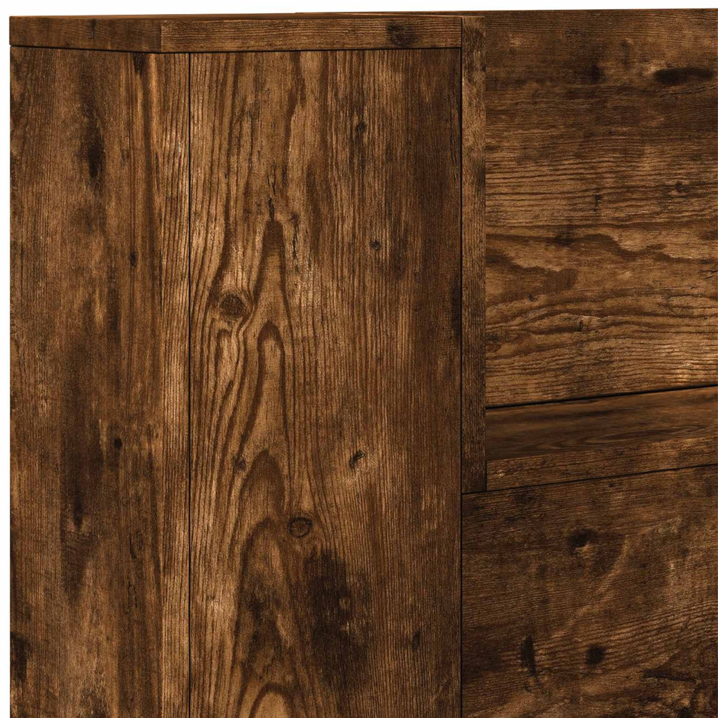 Headboard Cabinet with LED Smoked Oak 180 x 16.5 x 103.5 cm