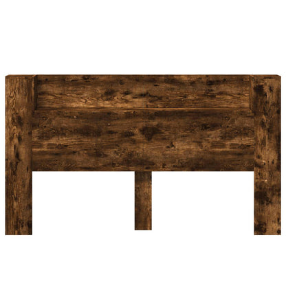 Headboard Cabinet with LED Smoked Oak 180 x 16.5 x 103.5 cm