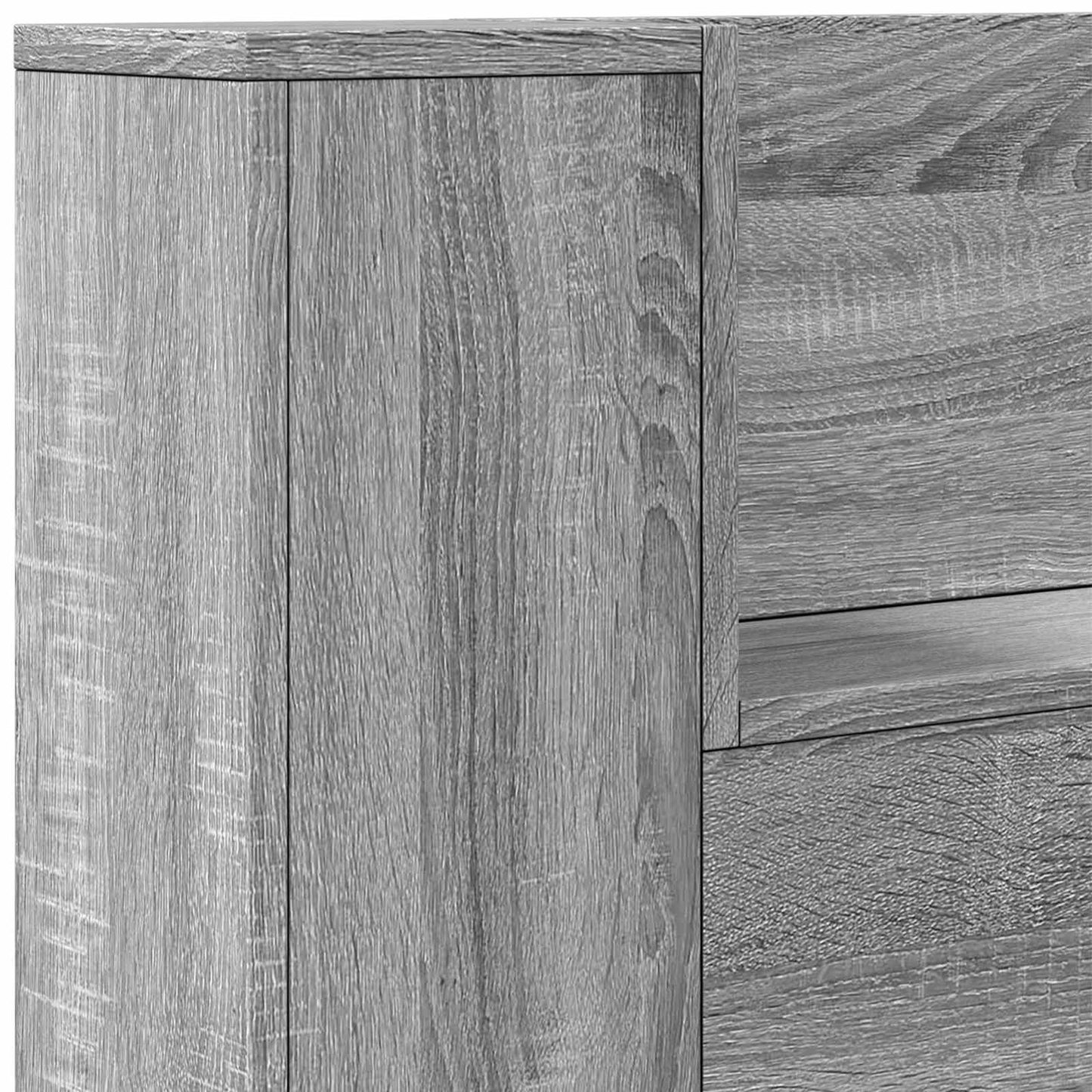 Headboard Cabinet with LED Grey Sonoma 180 x 16.5 x 103.5 cm