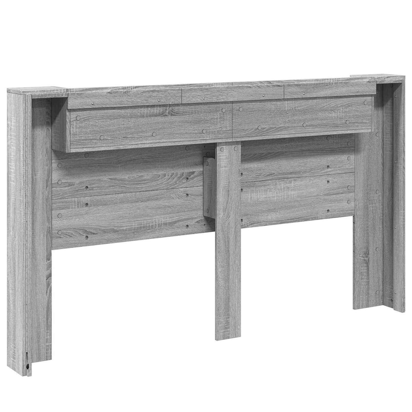 Headboard Cabinet with LED Grey Sonoma 180 x 16.5 x 103.5 cm