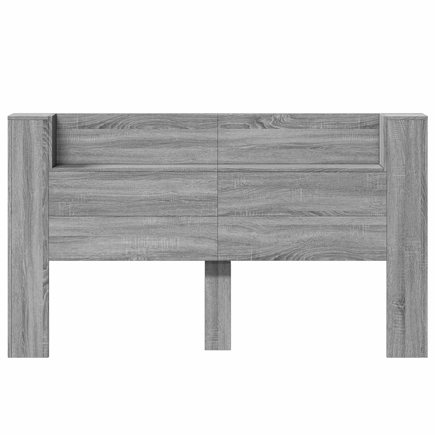 Headboard Cabinet with LED Grey Sonoma 180 x 16.5 x 103.5 cm