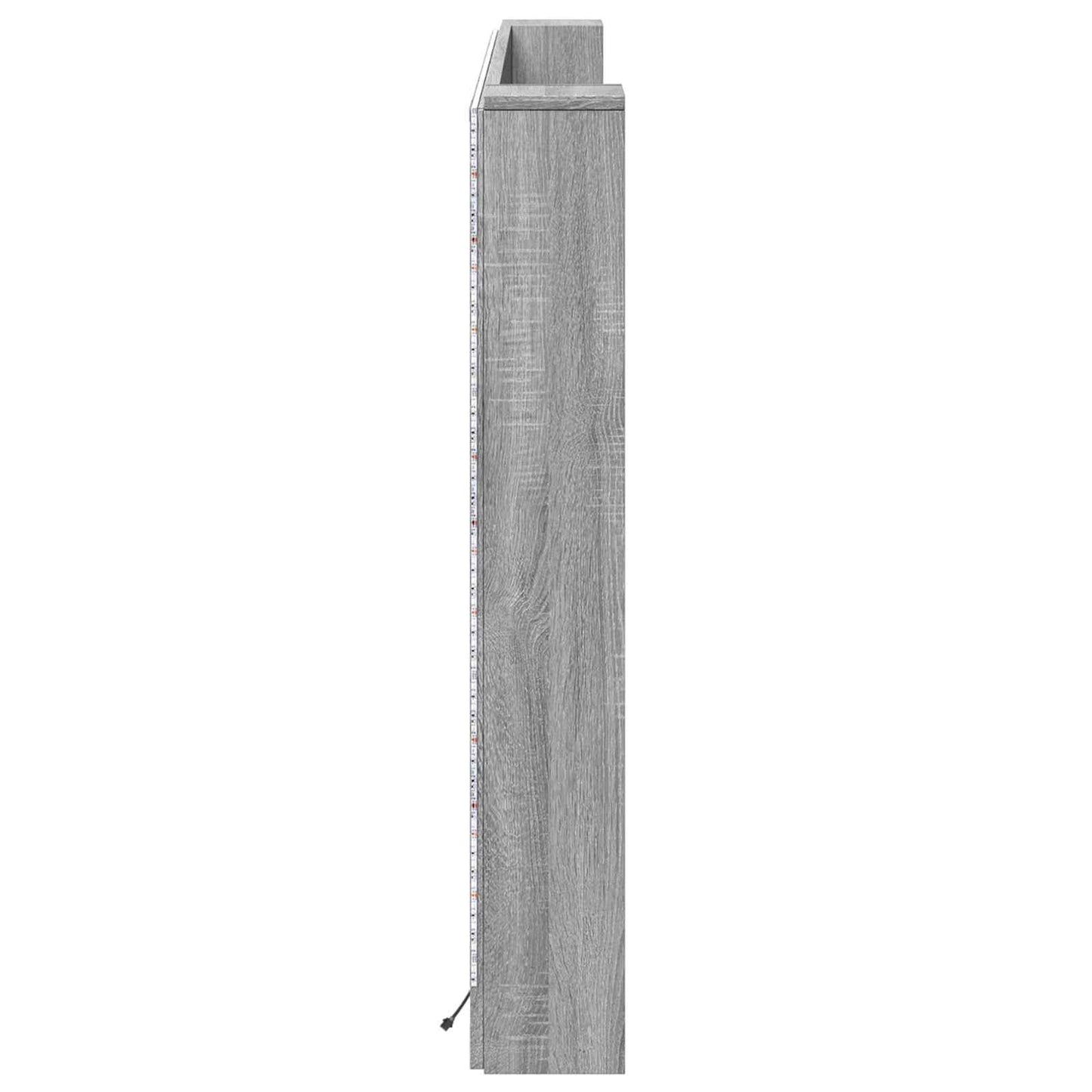 Headboard Cabinet with LED Grey Sonoma 180 x 16.5 x 103.5 cm