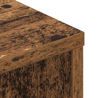 Headboard Cabinet with LED Old Wood 180 x 16.5 x 103.5 cm