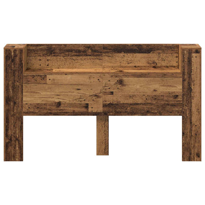 Headboard Cabinet with LED Old Wood 180 x 16.5 x 103.5 cm