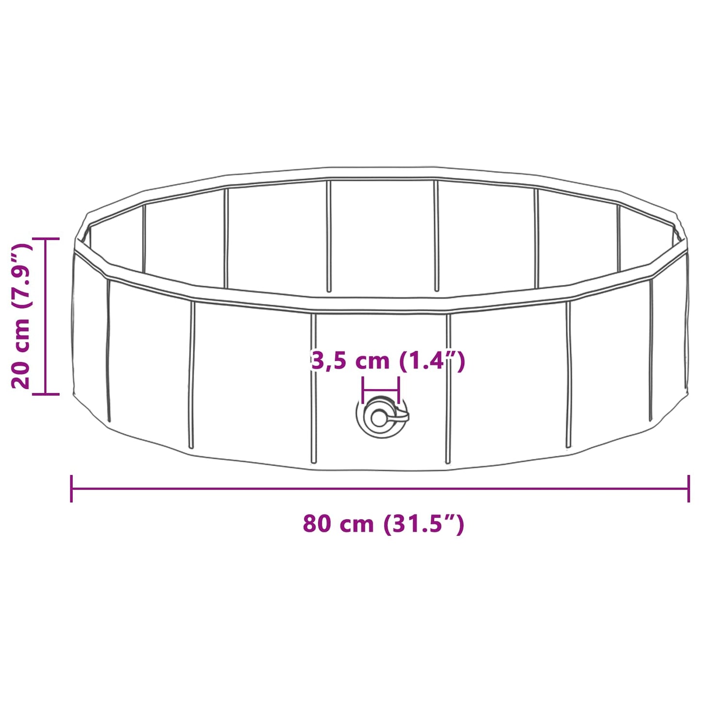 Children Swimming Pool Folding Red Ø 80 x 20 cm