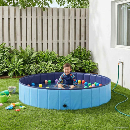 Children Swimming Pool Folding Blue Ø 160 x 30 cm
