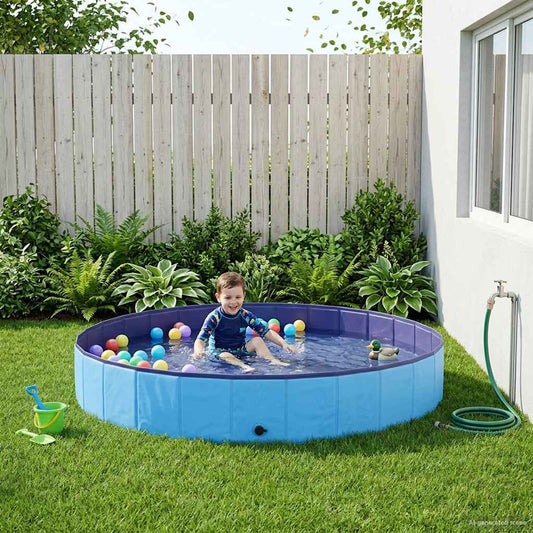 Children Swimming Pool Folding Blue Ø200 x 30 cm