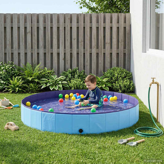 Children Swimming Pool Folding Blue Ø300 x 38 cm