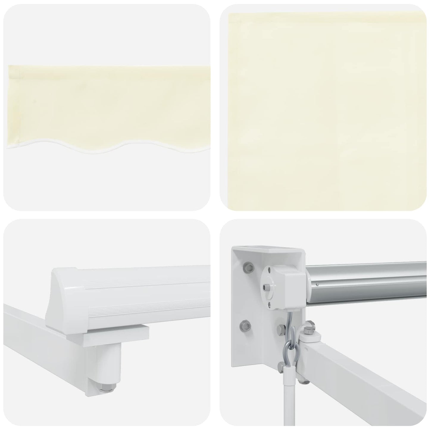 Retractable Awning Cream 3 x 2 m 100% Polyester and Aluminium