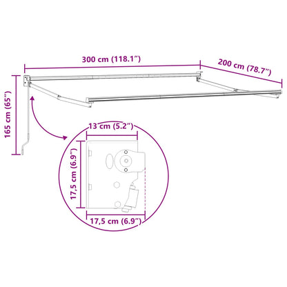 Retractable Awning Cream 3 x 2 m 100% Polyester and Aluminium