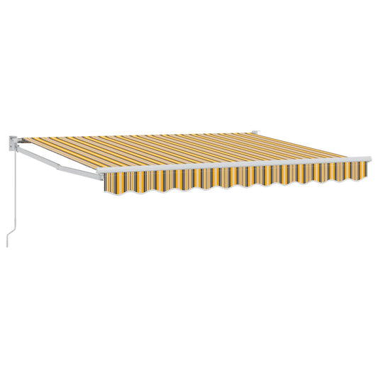 Retractable Awning Yellow, Grey and White 3 x 2 m