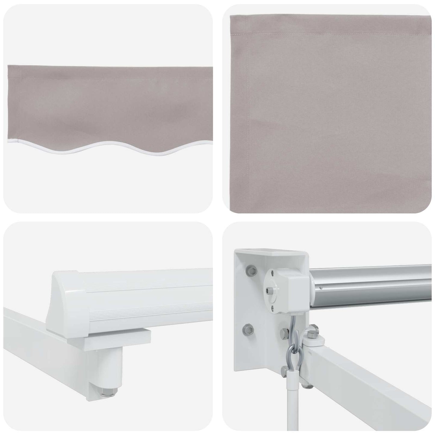 Retractable Awning Light Grey 3 x 2 m