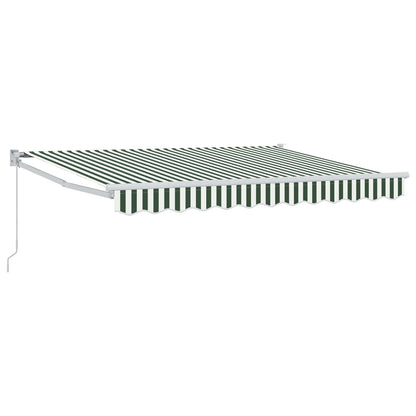 Retractable Awning Green and White 3 x 2 m