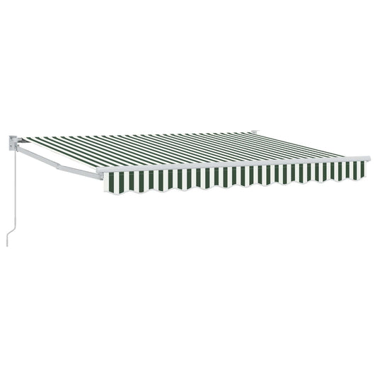 Retractable Awning Green and White 3 x 2 m