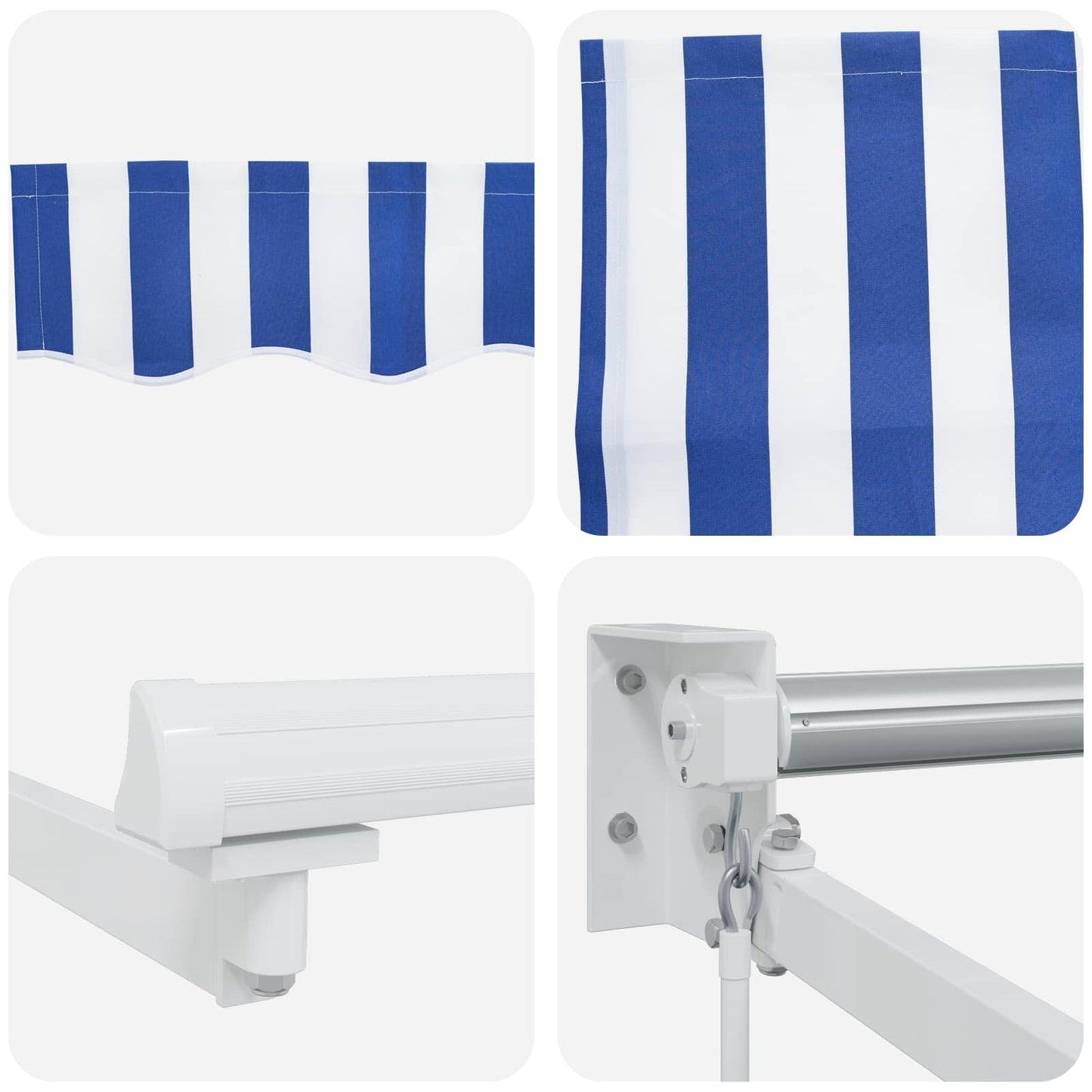 Retractable Awning Blue and White 3.5 x 2 m