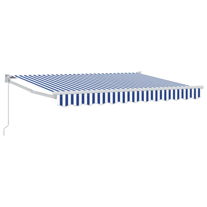 Retractable Awning Blue and White 3.5 x 2 m