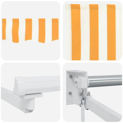 Retractable Awning Yellow and White 3.5 x 2 m