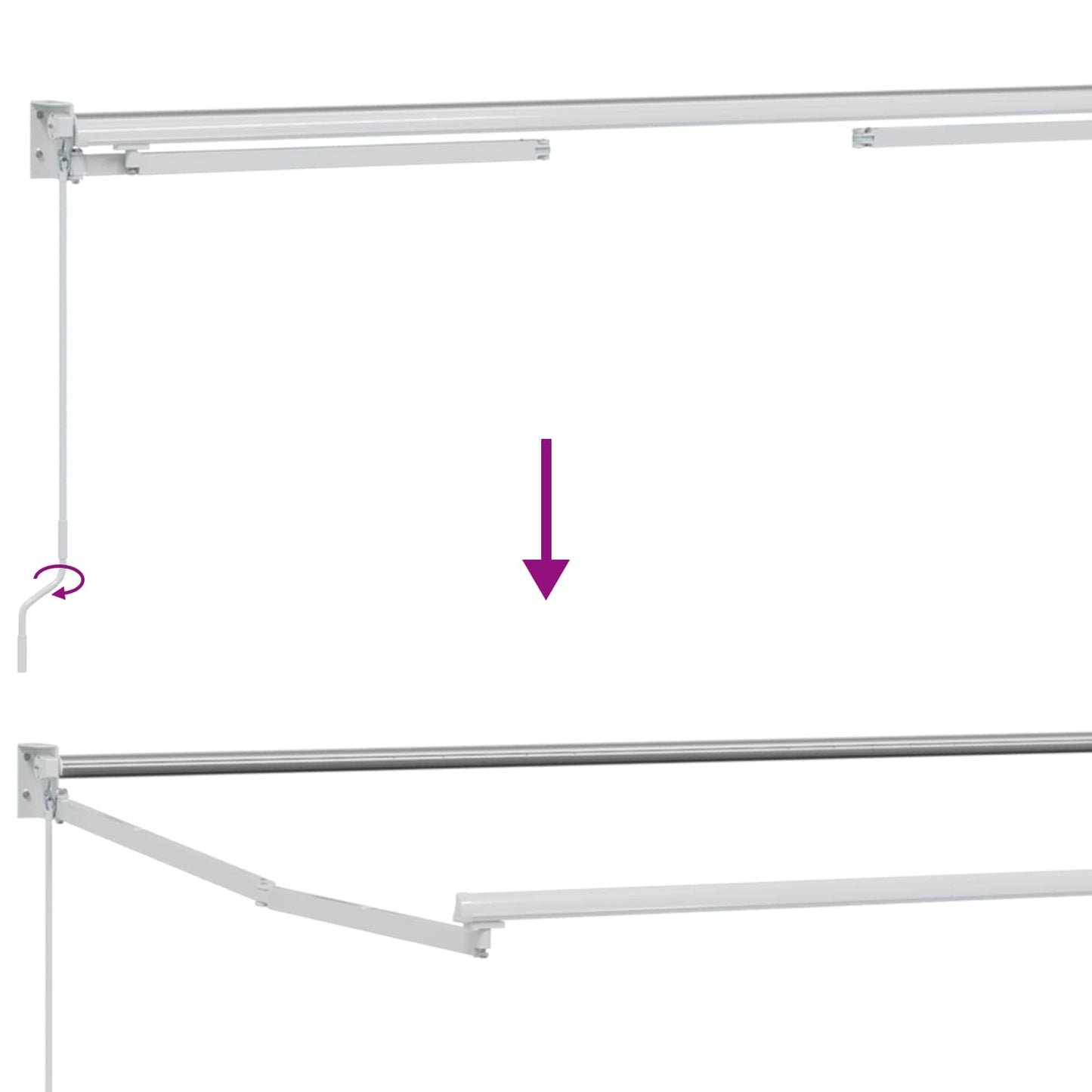 Retractable Awning Yellow and White 3.5 x 2 m