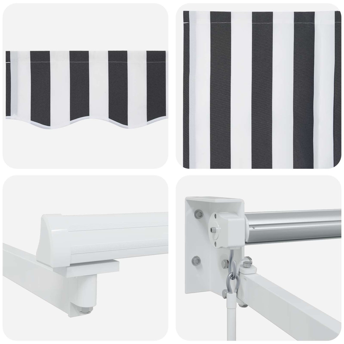 Retractable Awning Anthracite and White 3.5 x 2 m