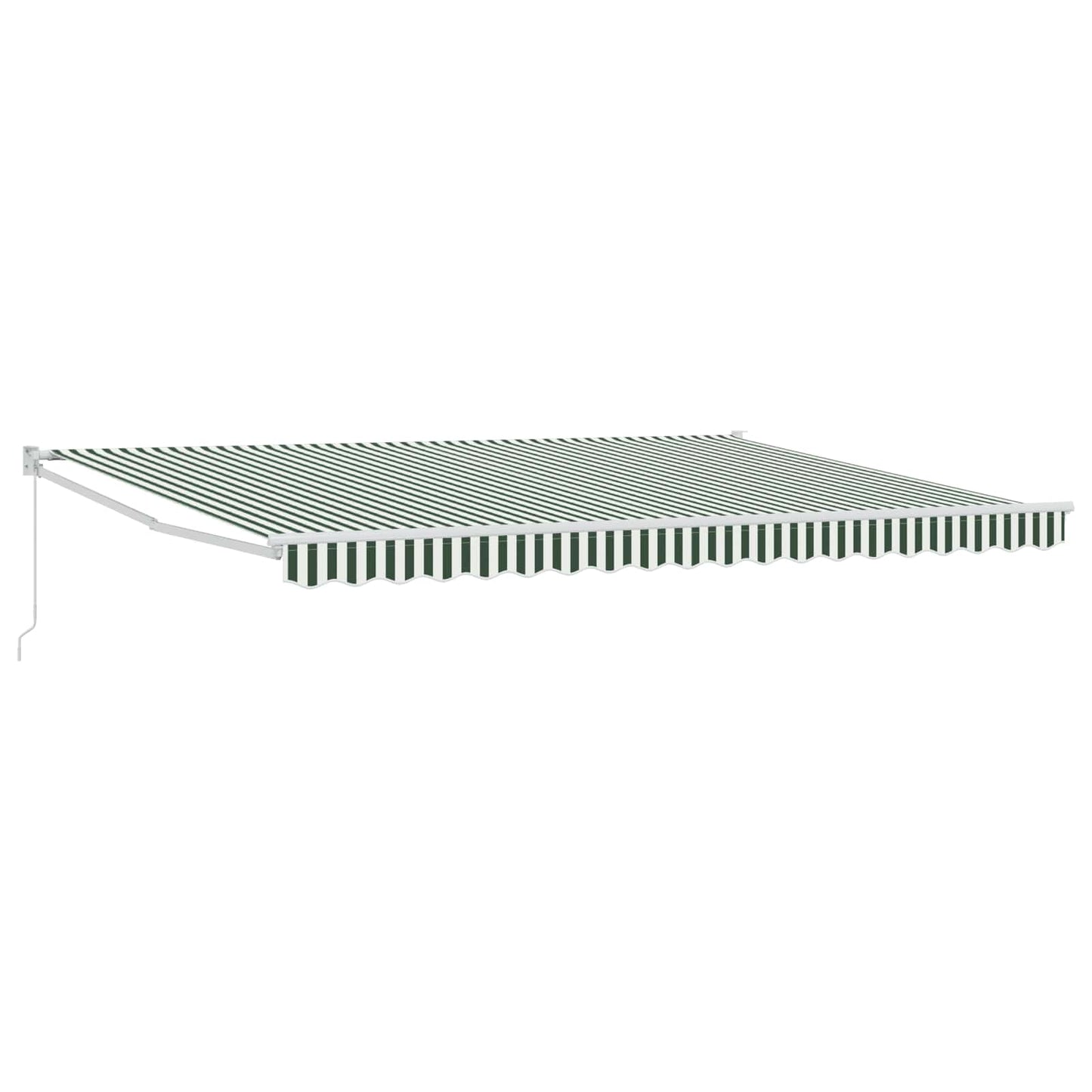 Retractable Awning Green and White 4 x 2 m