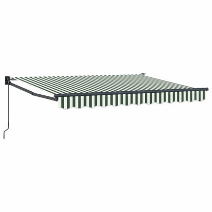 Retractable Awning Green and White 3 x 2 m