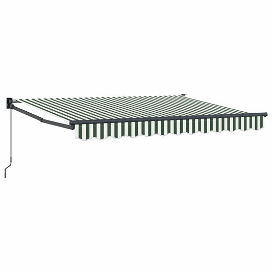 Retractable Awning Green and White 3 x 2 m