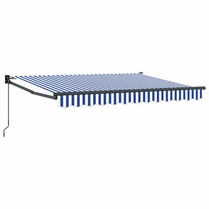 Retractable Awning Blue and White 3.5 x 2 m