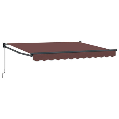 Retractable Awning Brown 3.5 x 2 m Polyester and Aluminium