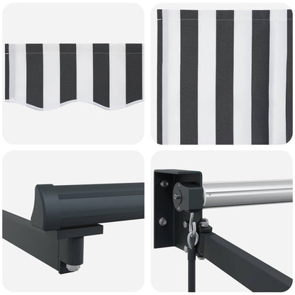 Retractable Awning Anthracite and White 3.5 x 2 m