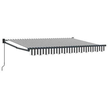 Retractable Awning Anthracite and White 3.5 x 2 m