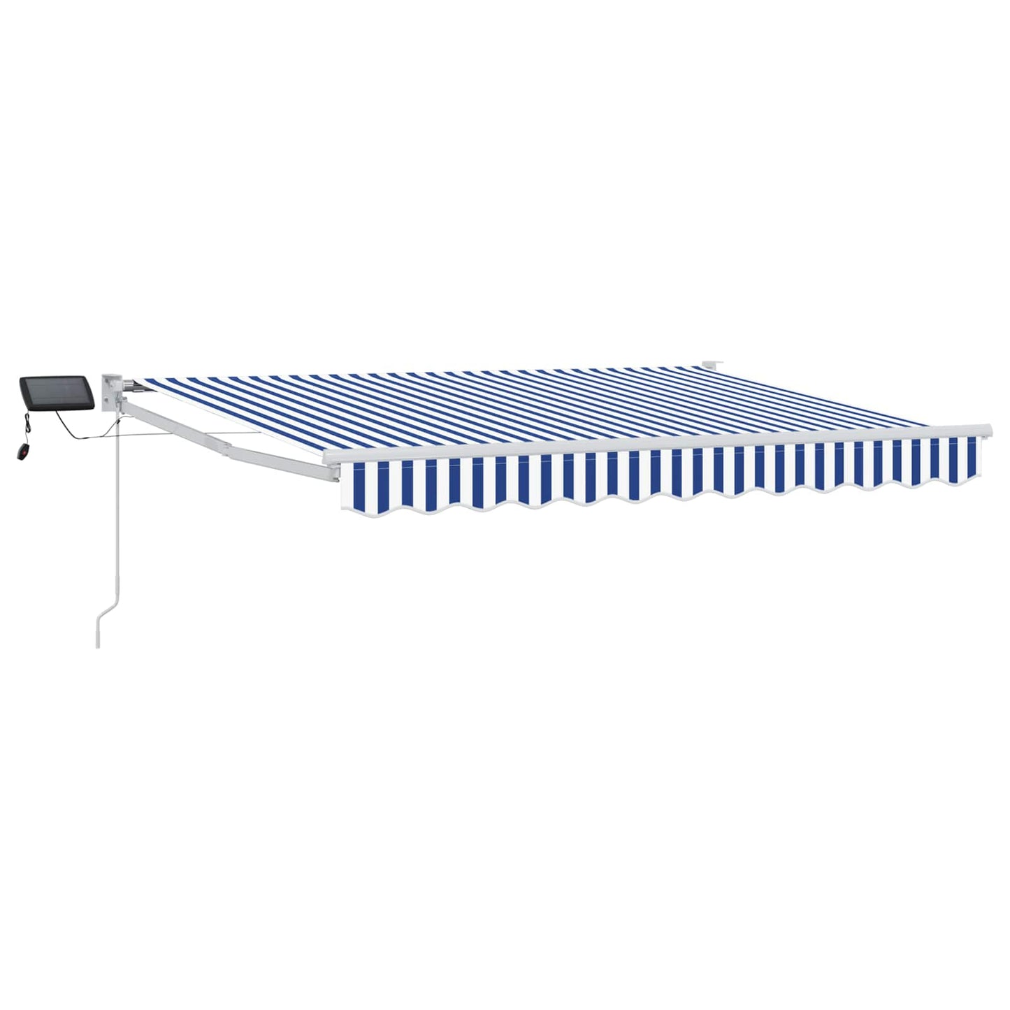Manual Retractable Awning with LEDs Blue and White 2.5 x 2 m