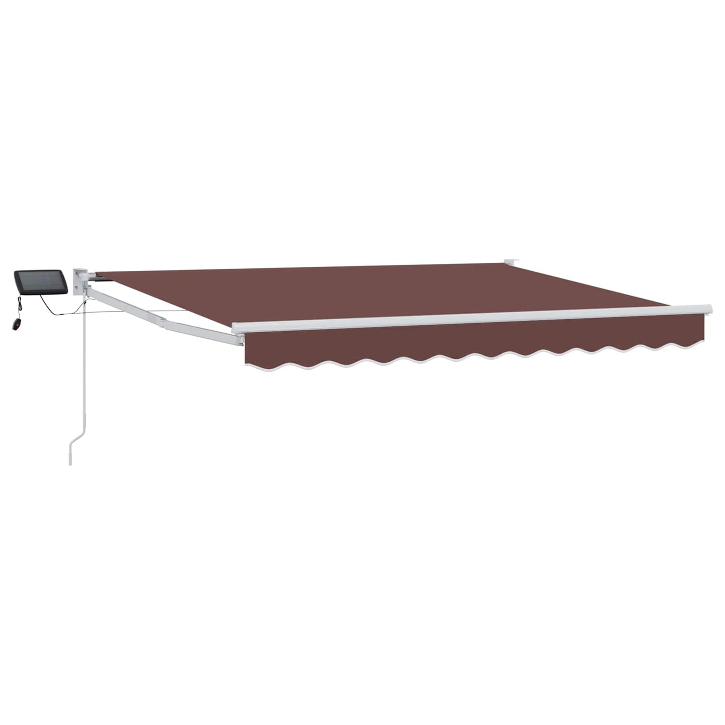 Manual Retractable Awning with LEDs Brown and White 2.5 x 2 m