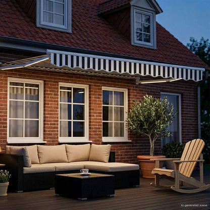 Manual Retractable Awning with LEDs 2.5 x 2 m