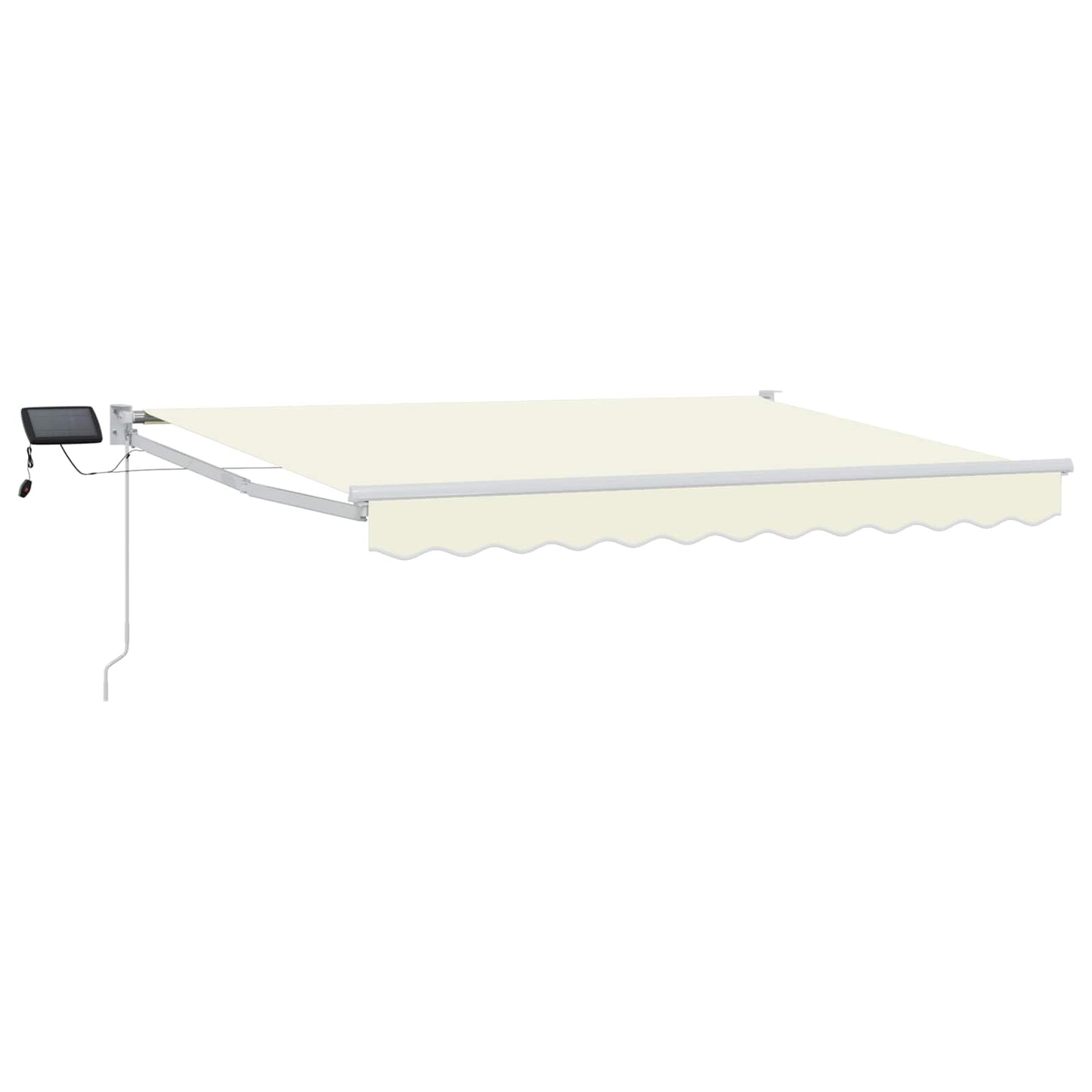 Manual Retractable Awning with LEDs Cream and White 3 x 2 m
